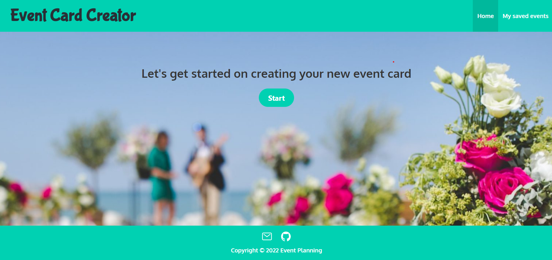 event planning webpage