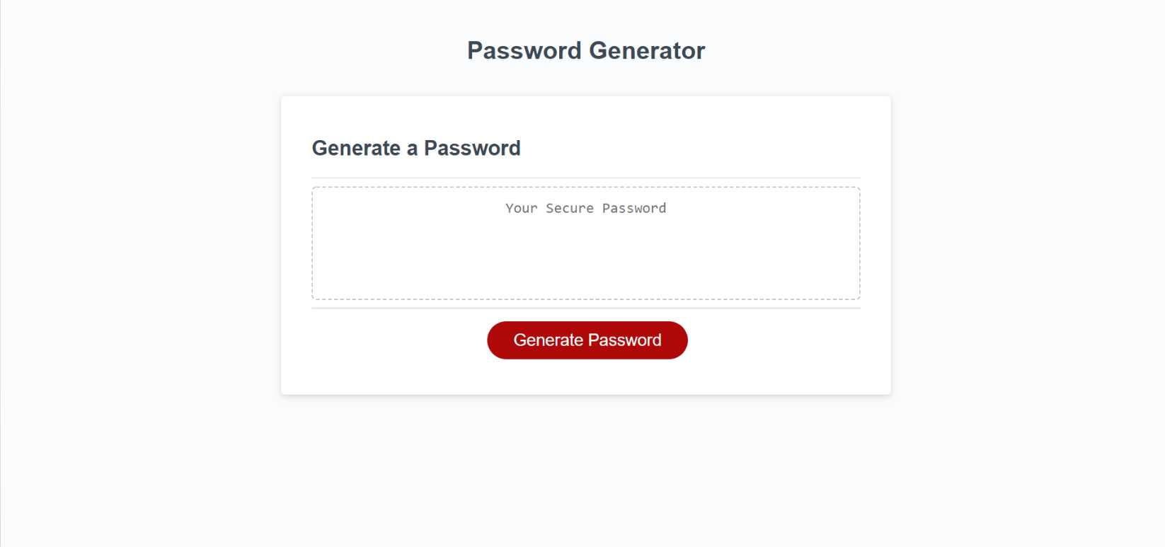 password generator webpage